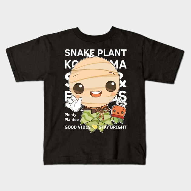 Plenty Plantee Snake Plant Kokedama Kids T-Shirt by Plenty Plantee